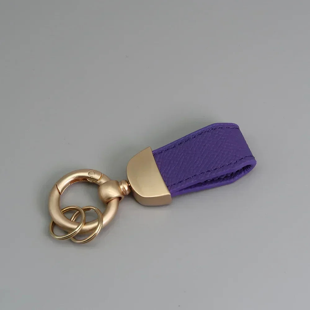 Short Lovely Leather Keychain Vintage Personalized Keyring Custom Logo Name Car Key Holder Chain Laser Engrave Women Charm Gift