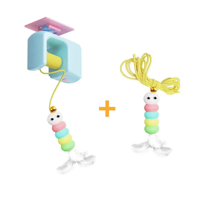 New Type Of Electric Cat Toy with 2 Ropes Smart Hanging Door Auto Swing Feather Toy A Self-entertainment And Cat-teasing Wonder