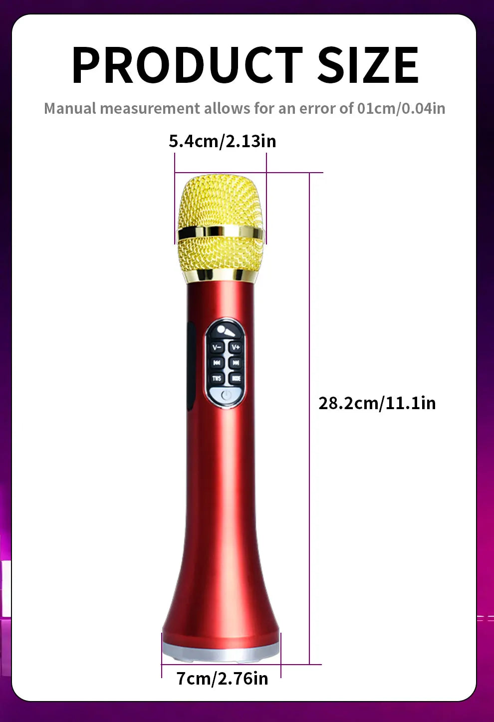 1Pc of 40W Portable Bluetooth Speaker Mic 6400mAH TWS Type-C Fast Charging Powerful Wireless Karaoke Microphone for Party&Travel