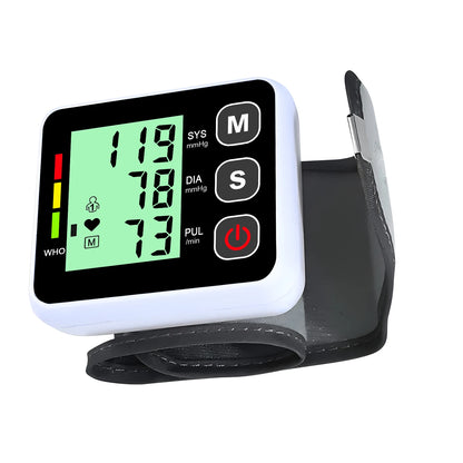Blood Pressure Monitor Heart Beat Rate Pulse Meter Digital Tensiometro Health Medical BP Sphygmomanometer Wrist Cuff Digital
