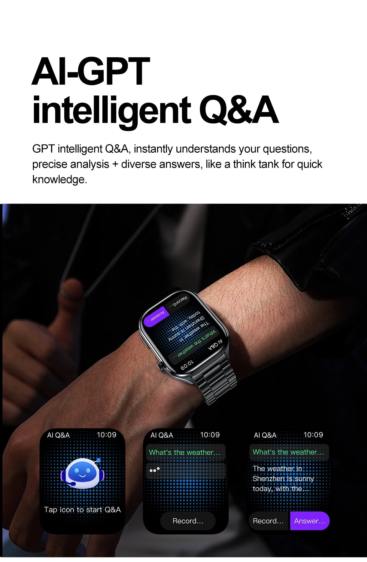 2026 New Non-Invasive Laser Treatment Three High Smart Watch  ECG+PPG Blood Fat Uric Acid Health Diagnosis Smart Watches For Man