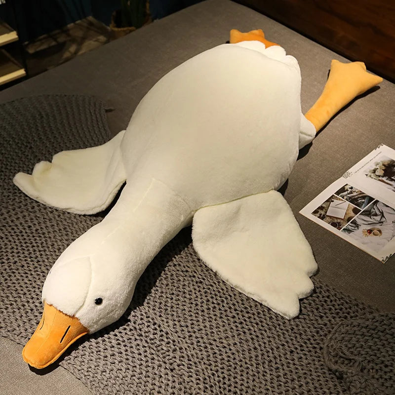 50-160cm Large Brown Hug Animal Duck Kawaii Giant Goose Plush Toy Sleeping Pillow Big Soft Stuffed Doll Party Gift for Boy Girls