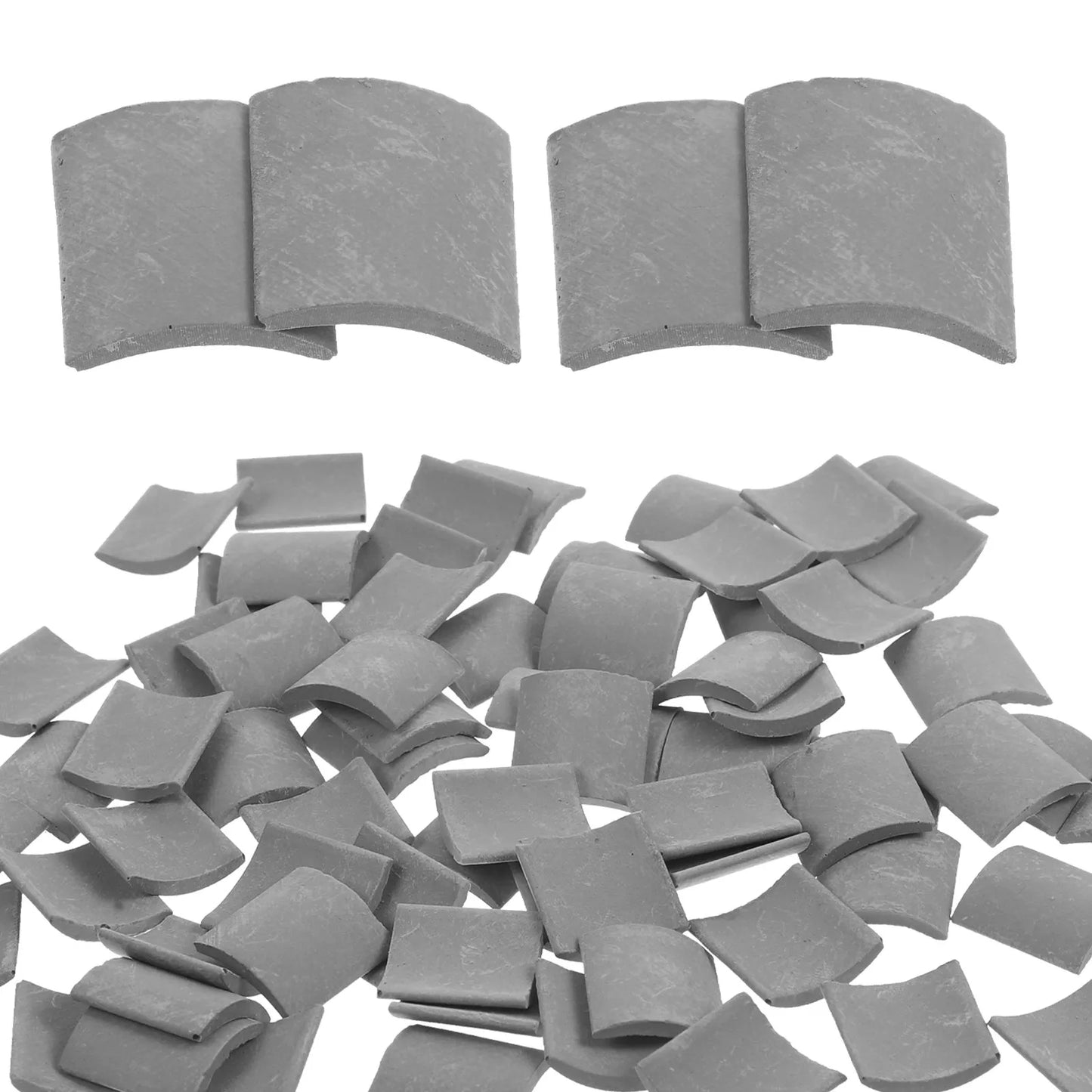 70pcs Mini Roof Tiles Miniature Simulated Roof Tiles Models Pottery Clay Roof Tiles DIY Miniature House Props 1.7x1.6cm
