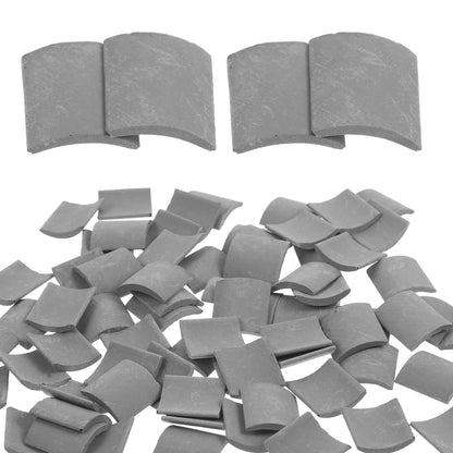 70pcs Mini Roof Tiles Miniature Simulated Roof Tiles Models Pottery Clay Roof Tiles DIY Miniature House Props 1.7x1.6cm