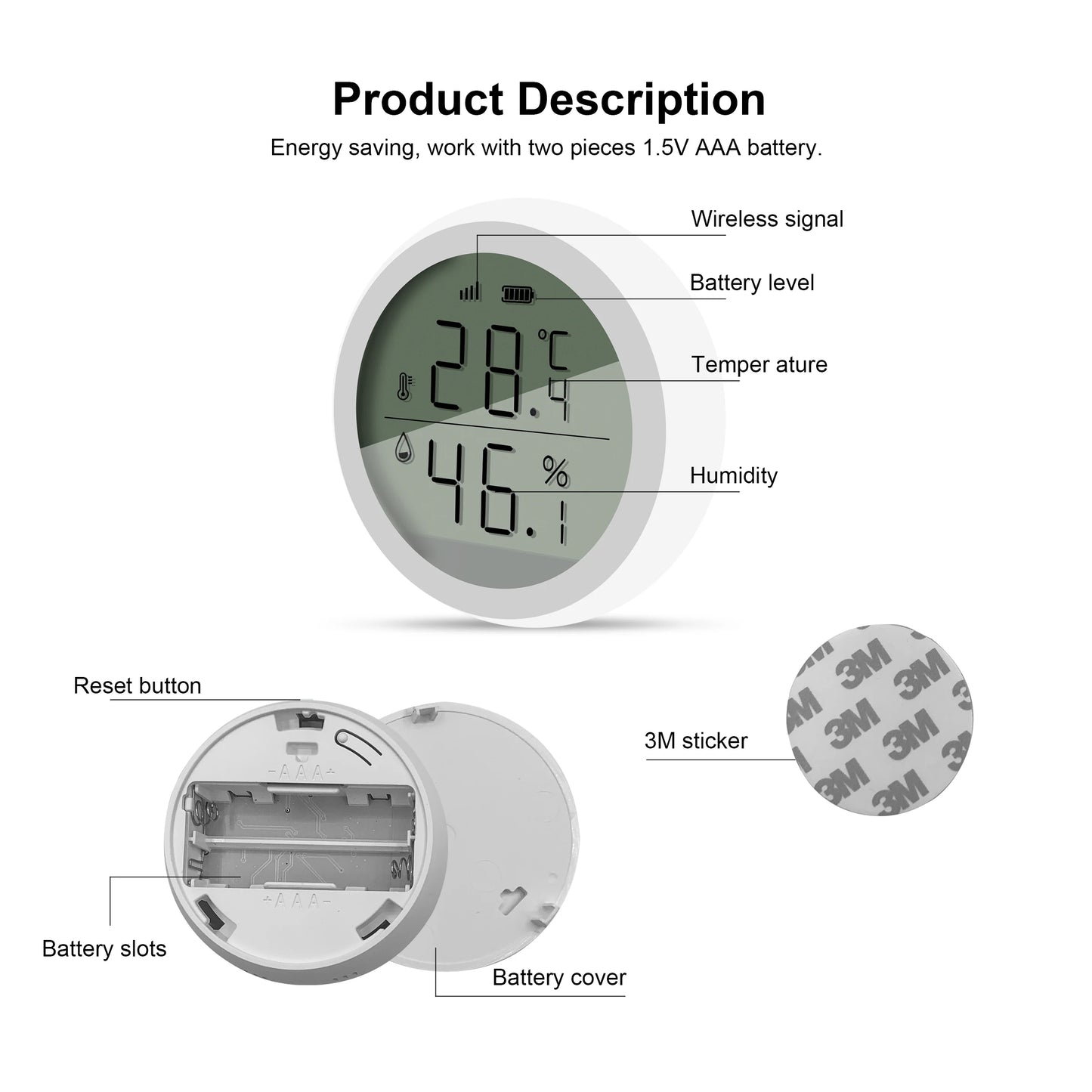 Tuya Smart ZigBee Thermometer Home Indoor Temperature And Humidity Sensor With LCD Display APP Voice Control Alexa Google Home