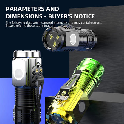 BOOIU Super Bright Flashlight 3 LED Portable Mini Burst Flash Torch Rechargeable Tail Magnet Outdoor Spotlight with Pen Clip