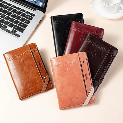 Passport Holder and Wallet in One, Anti-Theft, Anti-Degaussing, Multi-Functional Document and Card Storage Bag, Travel Ticket Holder, Portable Business and Travel Document Organizer, Essential Document Protection Cover for Go
