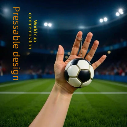 2026 New Football Pressing Ball Decompression Toy Football Pinching Music Keychain Bag Pendant Football Match Fans Surrounding