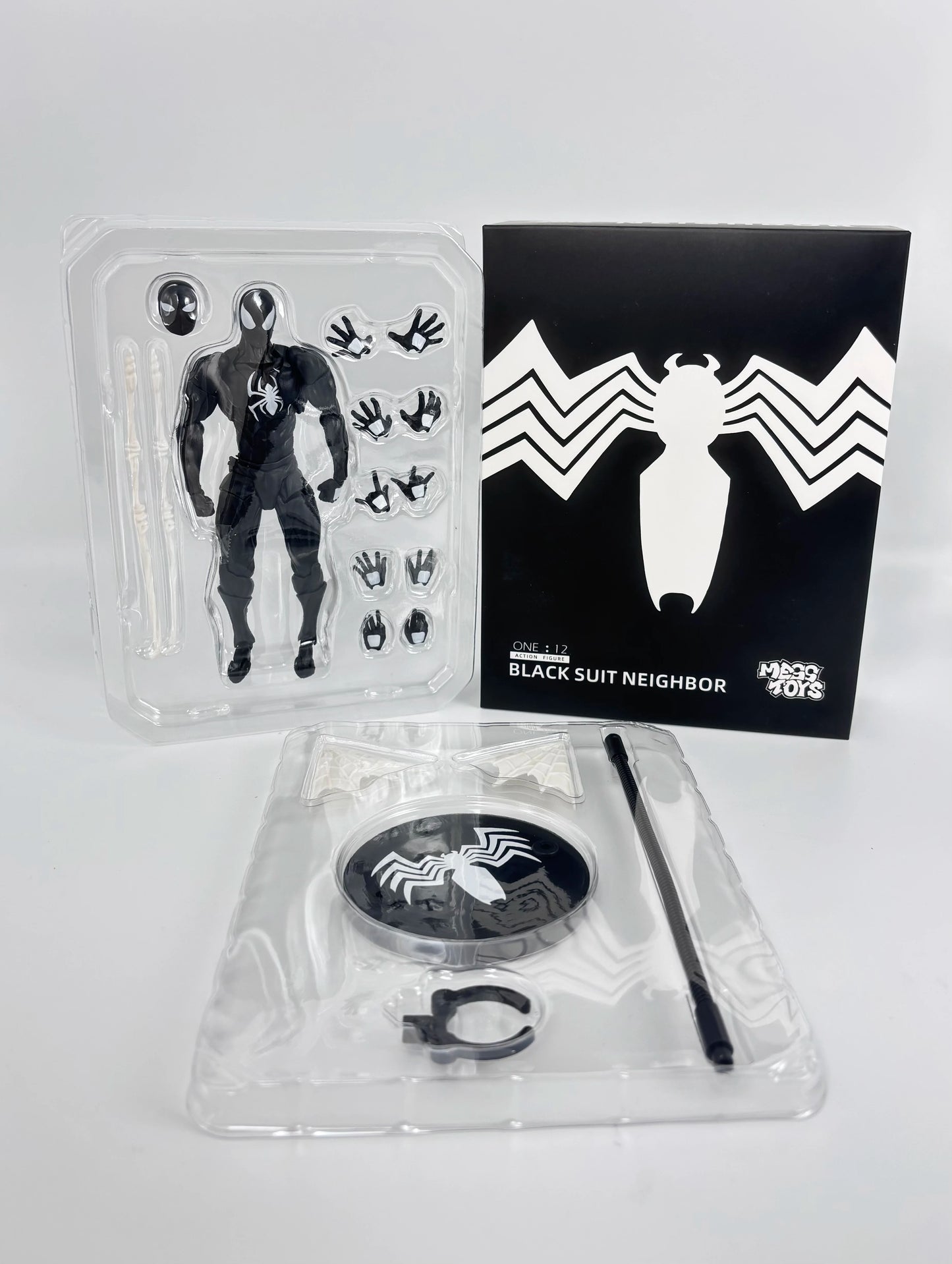 Black and Red Spider-Man Ultimate Spider-Man Fully Articulated Action Figure with Multiple Accessories Model Desktop Ornament