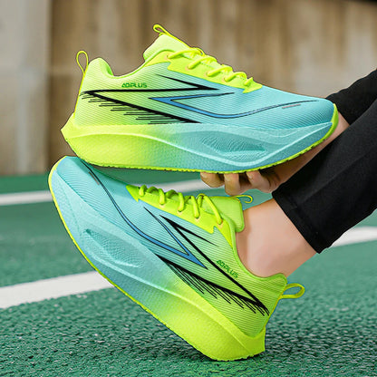 Men Running Shoes Carbon Board Marathon Sports Air Cushiion Breathable Lightweight Women's Comfortable Athletic Walking Sneakers