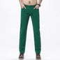 Men Classic Solid Color Fashion Jeans Business Casual Slim Fit Straight Elastic Pants Spring/Summer Thin Male High End Trousers