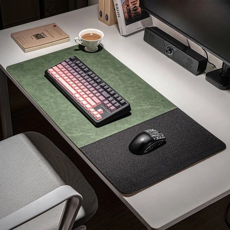 3in1 Large Mouse Pad Double Sided Leather Cork Waterproof Gaming Office Desk Mat Non Slip Computer Desk Pad Accessories Mousepad