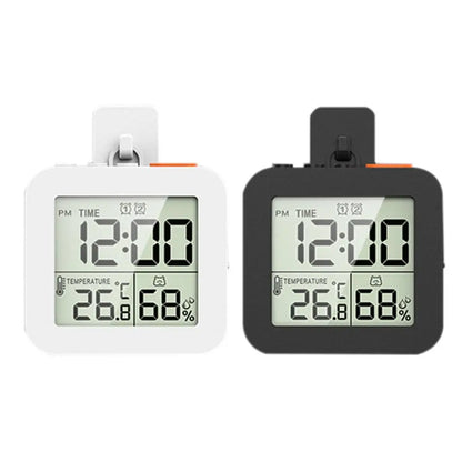 LCD Digital Alarm Clock Waterproof Bathroom Shower Timer For Cooking Shower Timer Temperature Humidity Display Hanger