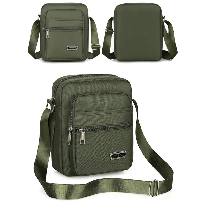 Waterproof Men Crossbody Bags Male Nylon Shoulder Bags Boy Messenger Bag Man Handbags For Travel Casual Large Satchel Grey Bags