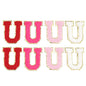 8pcs Sweet 26 Letters Towel Embroidery Patch Pink A-Z Self-adhesive Sticker Decoration For DIY Apparel Bag Crafts Accessories