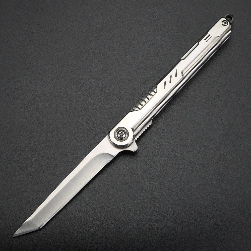2025 NEW M390 Steel Feather Pattern Folding Knife Outdoor Camping Pocket Knife Portable Fruit Knife High Hardness Folding Knife