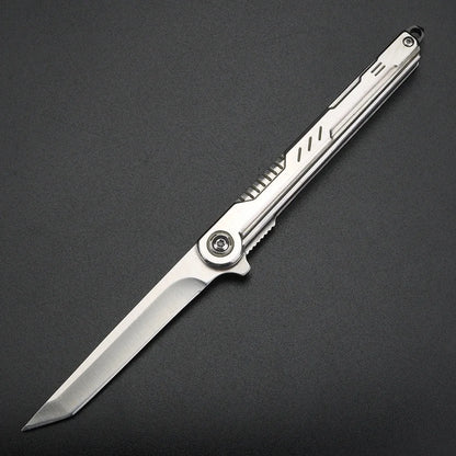 2025 NEW M390 Steel Feather Pattern Folding Knife Outdoor Camping Pocket Knife Portable Fruit Knife High Hardness Folding Knife