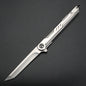 2025 NEW M390 Steel Feather Pattern Folding Knife Outdoor Camping Pocket Knife Portable Fruit Knife High Hardness Folding Knife