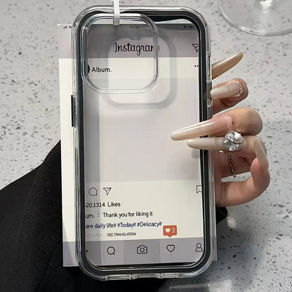Luxury Candy Color Frame Clear Back Phone Case For iPhone 17 16 15 14 13 12 Pro Max 11 16PLUS 17 Acrylic Shockproof Bumper 2030