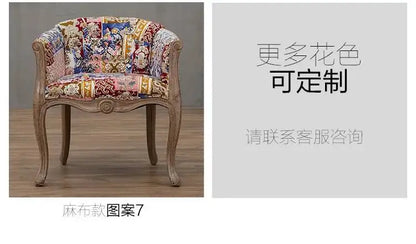 Leisure Sofa Chair, Solid Wood Antique Dining Chair, European Hotel Dining Chair, Living Room Leisure Sofa,Support Customization