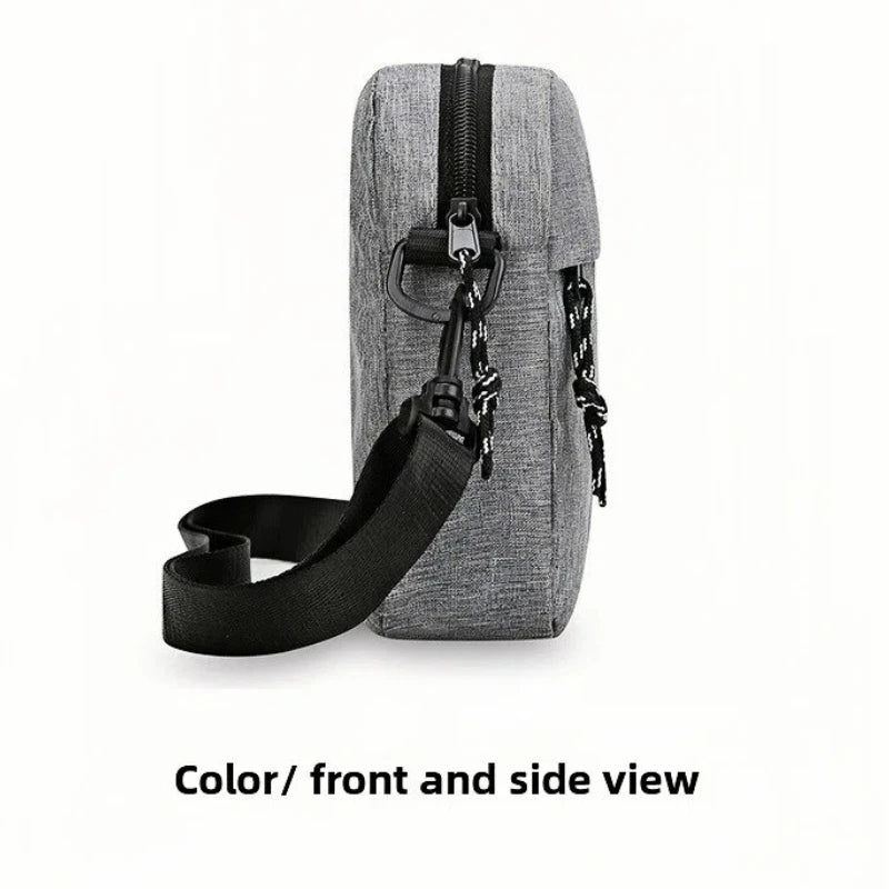 1Pcs 14×5×19cm Men Womens Canvas Crossbody Bag Lightweight Mini Shoulder Phone Pouch for Outdoor Hiking Travel Sports Square Bag