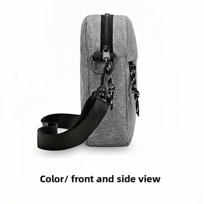 1Pcs 14×5×19cm Men Womens Canvas Crossbody Bag Lightweight Mini Shoulder Phone Pouch for Outdoor Hiking Travel Sports Square Bag