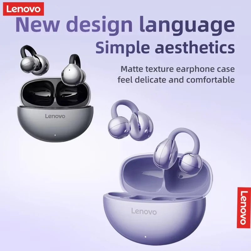 Lenovo TA410 Bluetooth 5.4 Wireless Earphones Open-Ear Bone Conduction Ear Clip Design Ultra-Light Comfortable Wearing Earphone