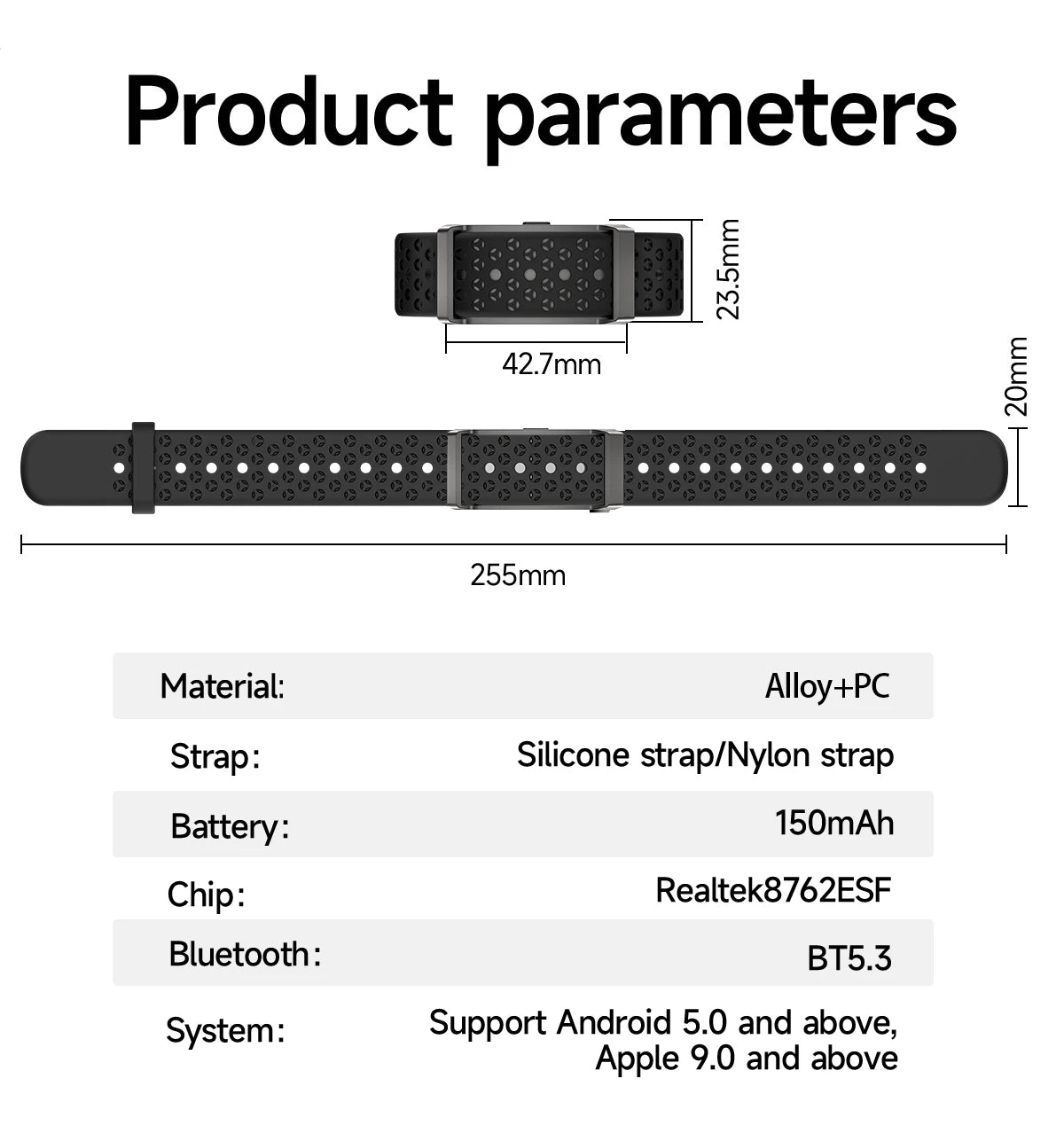 Dodobit Ai Non-screen Smart Bracelet with Heart Rate Blood Pressure Fitness Tracker Sport Reloj Inteligente 2026