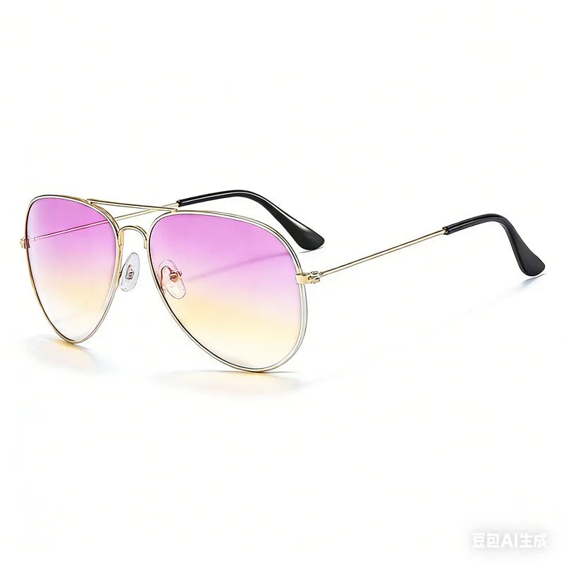 New Double Bridge Sunglasse for Woman Men Alloy Frame 2026 Gradient Lens Sun Glasses Female Oculos Male Outdoor Fashion Eyewear