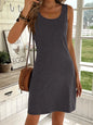 2026 New Hot Sale Women Sleeveless Tank Dress Solid Color Loose Fit Mini Dress Soft Breathable Fabric Casual Daily Beach Party