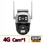 8MP 4G Camera Dual Lens Dual Screen Wireless WiFi Outdoor Surveillance Two-way Audio  Auto Tracking CCTV Cameras PTZ IP Cameras