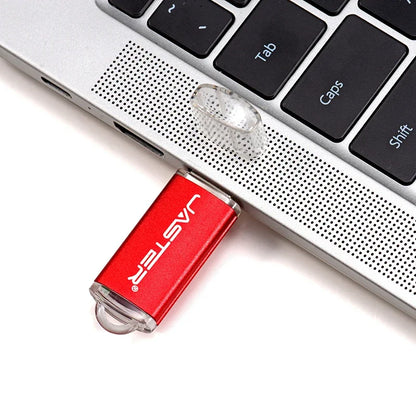 JASTER Free Key Chain USB Flash Drive 128GB Black Pen Drive 64GB Blue Memory Stick 32GB Creative Gift Pendrive 16GB Red U Disk