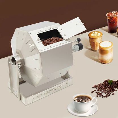 3.83gal Electric Coffee Bean Roaster with Speed Controller Gas Direct Fire Coffee Roaster Machine Stainless Steel Peanut Roaster