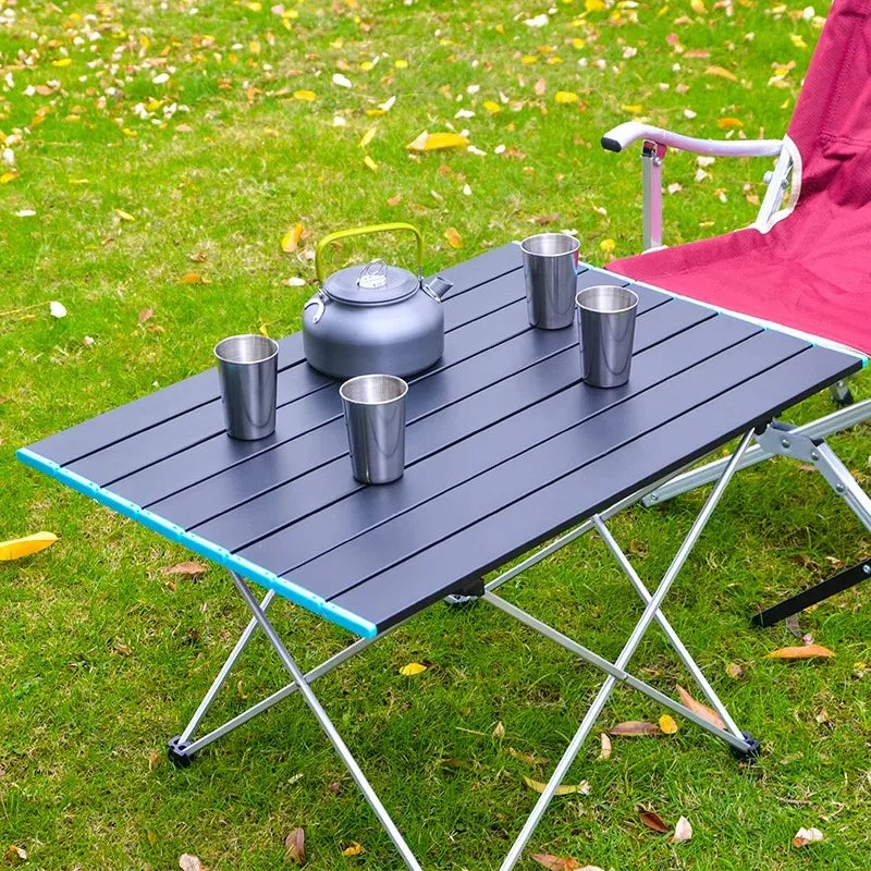 Ultralight Folding Camping Table, High Strength Aluminum, Portable Outdoor Dinner Desk for Picnic BBQ Garden Party, Foldable