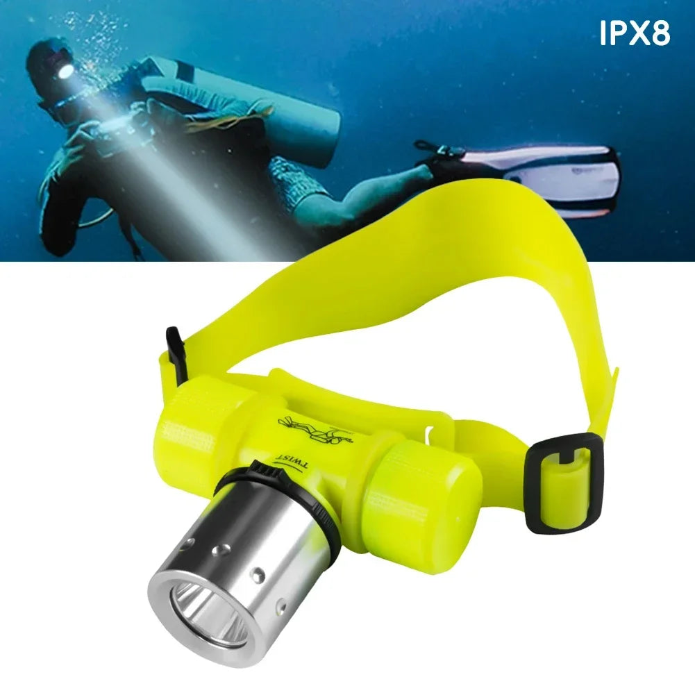 Diving LED Headlamp T6 LED Underwater Diving Headlight Outdoor Camping Fishing Dive Flashlight Head Light Torch Waterproof