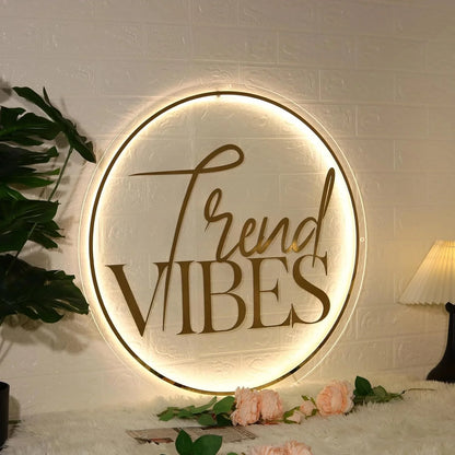 Personalized Business Sign With LED Backlit Floating LED Custom Logo Sign for Beauty Salon ,Office，Spa Illuminated Wall Sign