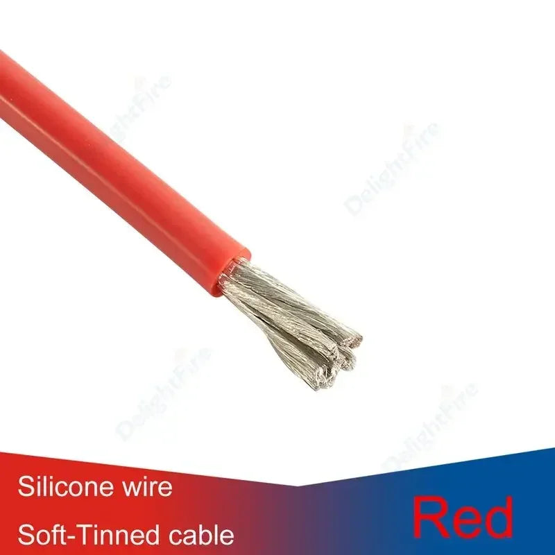 Silicone Cable Solar Panel Electrical Wire Heat Resistant Red Black 24 22 20 18 16 14 12 10 8 6 4 awg gauge for Car Auto Battery
