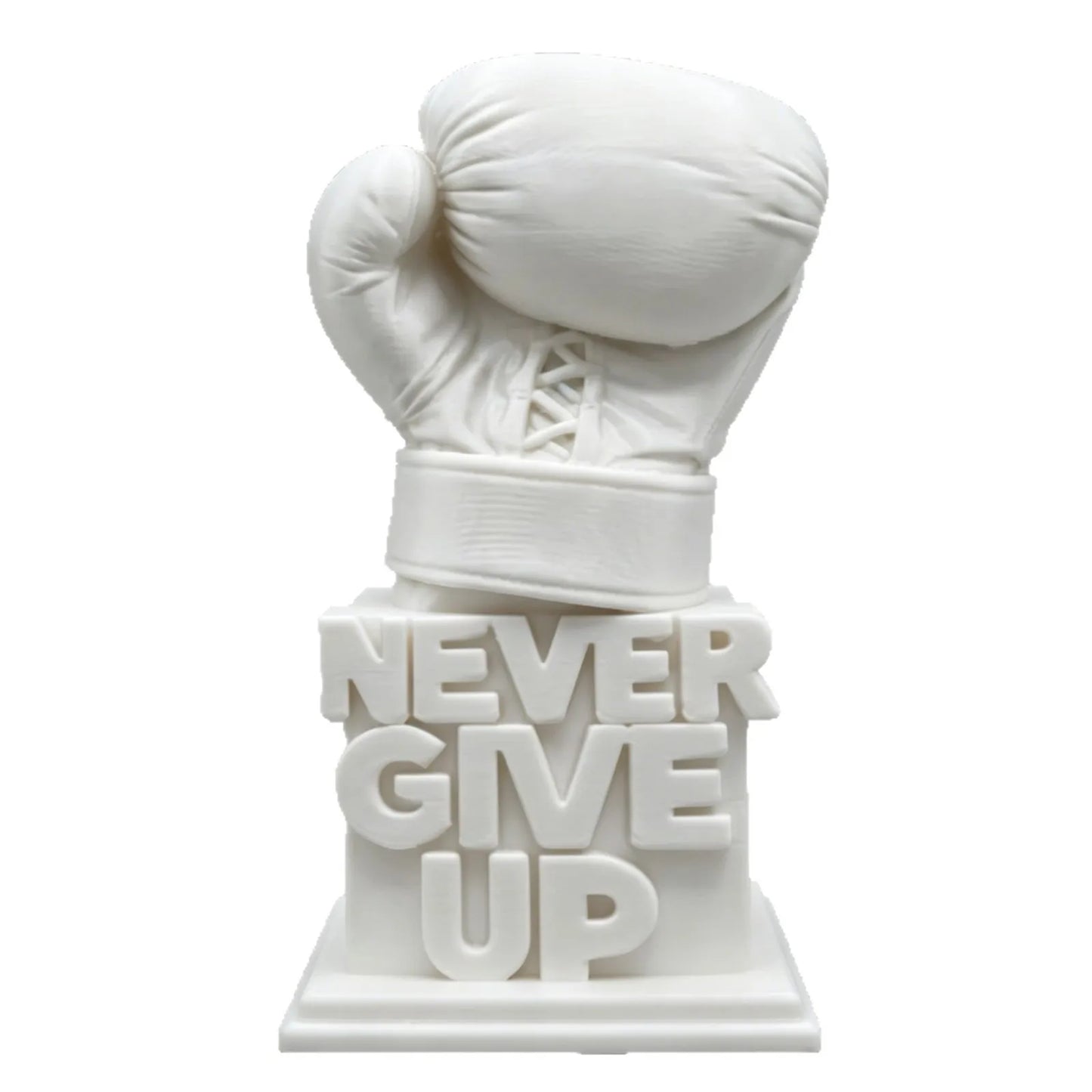 3D Printed "Never Give Up" Boxing Glove Figurine Inspirational Desk Decor Motivational Sculpture for Office Home Gift Birthday