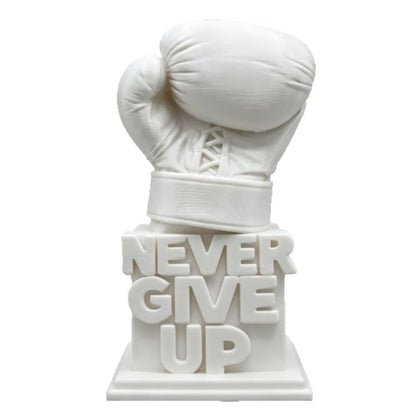 3D Printed "Never Give Up" Boxing Glove Figurine Inspirational Desk Decor Motivational Sculpture for Office Home Gift Birthday