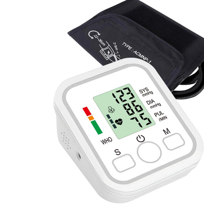 Electric Tonometer Arm Blood Pressure Monitor Digital Heart Beat Rate Pulse Meter Backlight Automatic Home Blood Pressure Meter