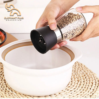 180ML Pepper Grinder Glass Spice Bottle Salt Pepper Mill Manual Spice Grinder Mill Household Kitchen Gadgets