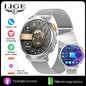 LIGE 1.85-inch AMOLED Smart Watch Men with LED Flashlight IP68 Waterproof Smartwatch 730mAh Bluetooth Call Smartwatches For Men