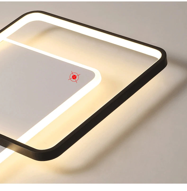 Modern Minimalist Led Ceiling Lamp For Bedroom Black White Design Ring Chandelier Living Room Study Loft Smart Light Fixtures