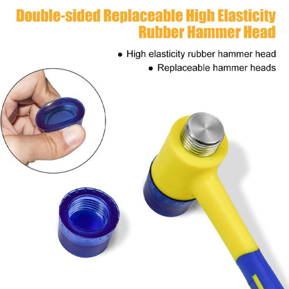 25-45mm Double-sided Rubber Mounting Hammer Detachable Hammerhead for Tile Flooring Door Window Crafts Jewelry Camping Hand Tool