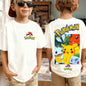 Summer Pokémon AnimeT-shirts Boys Pure Cotton Short-sleeved Top Casual Suitable for Both Boys and Girls, Parent-child Outfits.