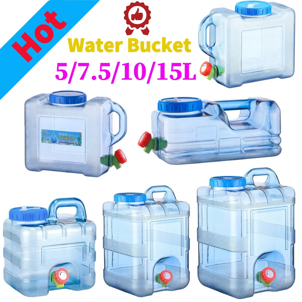 5/5.5/7.5/10L Capacity Pure Water Buckets Container With Faucet Driving Water Tank Emergency Water Storage Container For Outdoor