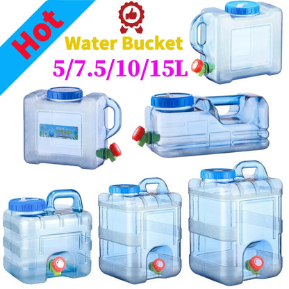5/5.5/7.5/10L Capacity Pure Water Buckets Container With Faucet Driving Water Tank Emergency Water Storage Container For Outdoor