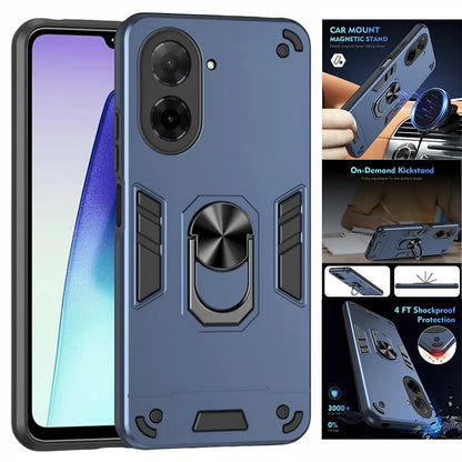 Armor Funda For Xiaomi Poco C71 4G Case Magnetic Holder Ring Armor Cases For Poko Little C71 C 71 PocoC71 4G Lens Protect Cover