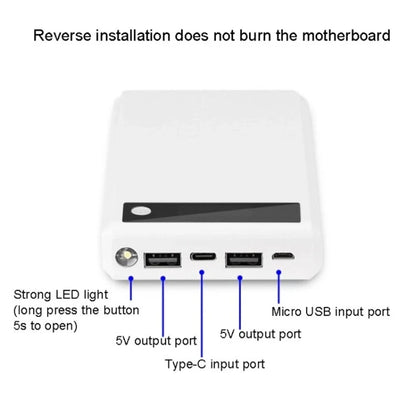 6*18650 Battery Holder Dual USB Power Bank Battery Box Mobile Phone Charger DIY Shell Case