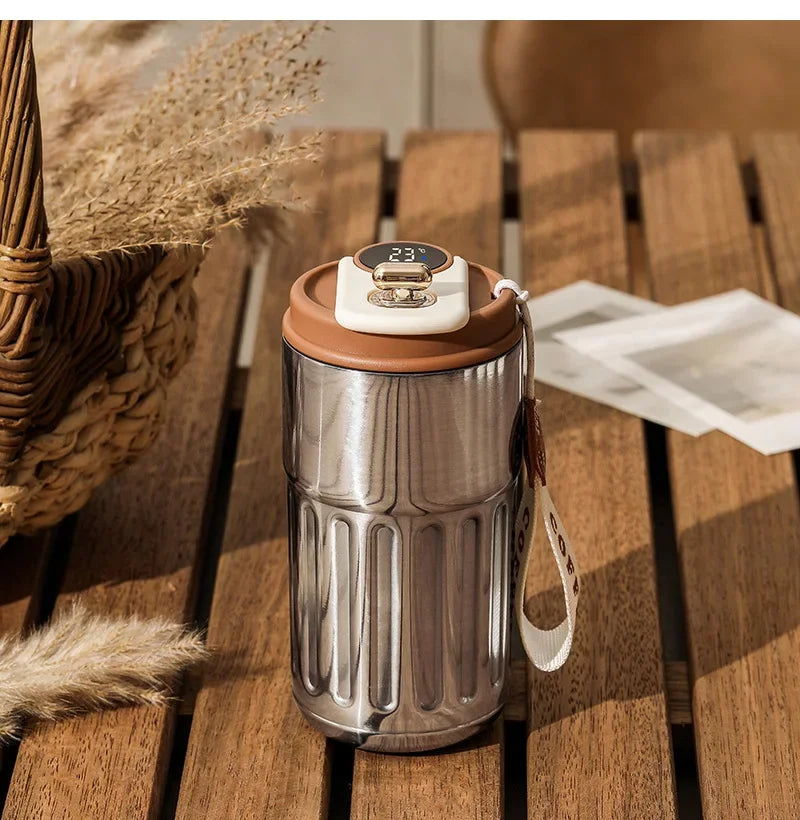 Smart Temperature Display Thermos Bottle 450ml 316 Stainless Steel Portable Office Thermal Coffee Mug